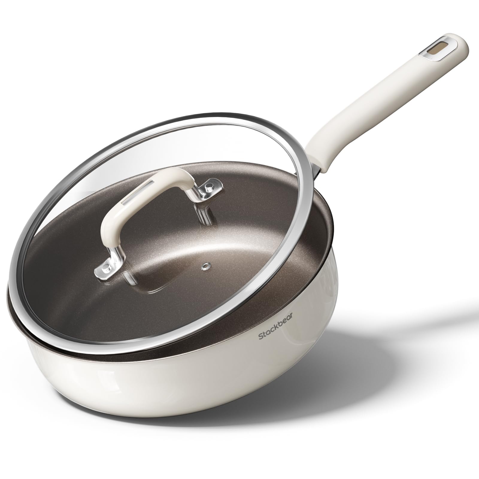 Amazon | STACKBEAR チタン強化セラミック フライパン 28cm 深型ガラス